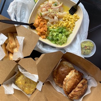Lima Fusion - Con todo! Ceviche, empanadas, tostones, and yucca fries. The yucca fries are a must have- so crunchy on the outside but not overly fried. - Peruvian Near Me - New Hope, Pennsylvania