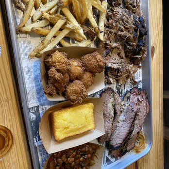 Broken Smoker - Pulled pork, brisket, French fries, hush puppies, corn bread, and beans. - Barbeque Near Me - Middleville, Michigan Broken Smoker - Pulled pork, brisket, French fries, hush puppies, corn bread, and beans. - Barbeque Near Me - Middleville, Michigan