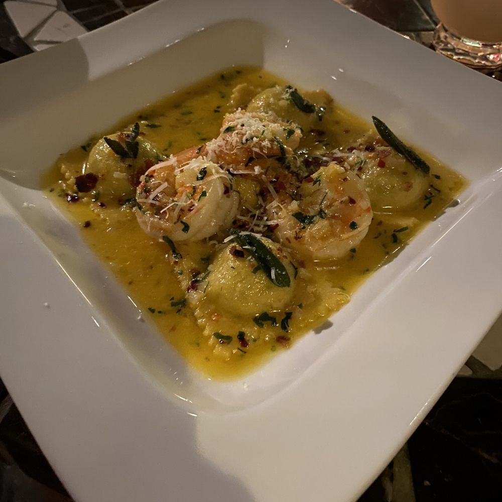 Shrimp scampi ravioli