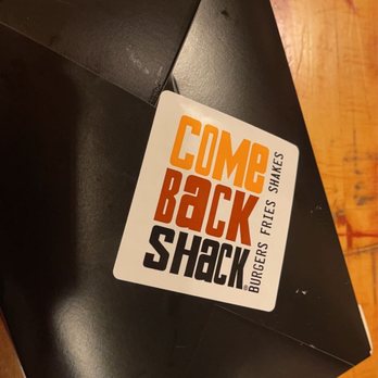 Come Back Shack - a box with a sticker on it - Burgers Near Me - North Charleston, South Carolina