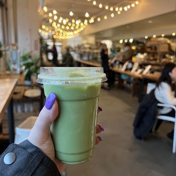 The Buttery - Matcha iced latte with oat milk and lavender added - Bakeries Near Me - Malvern, Pennsylvania The Buttery - Matcha iced latte with oat milk and lavender added - Bakeries Near Me - Malvern, Pennsylvania