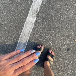SNS nails and regular pedi.
