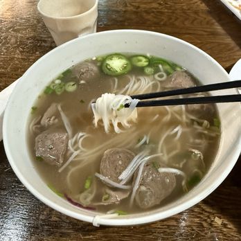 Saito & Pho - Meatball and beef pho with hot tea - Japanese Near Me - Houston, Texas Saito & Pho - Meatball and beef pho with hot tea - Japanese Near Me - Houston, Texas