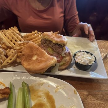 Vaughan's Pub & Grill - Cheeseburger with Waffle Fries - Irish Near Me - Chicago, Illinois