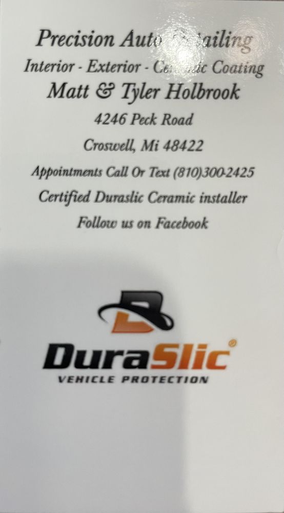PRECISION AUTO DETAILING Request a Quote 4246 Peck Rd, Croswell, Michigan Auto Detailing