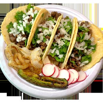 Taqueria Buenavista - three tacos on a plate - Mexican Near Me - Pasco, Washington Taqueria Buenavista - three tacos on a plate - Mexican Near Me - Pasco, Washington