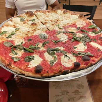 Russo's Pizza - Half Margherita, half white - both deliciousss - Pizza Near Me - New Hope, Pennsylvania Russo's Pizza - Half Margherita, half white - both deliciousss - Pizza Near Me - New Hope, Pennsylvania