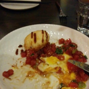 R&D Restaurant - Half-eaten "son-in-law eggs" - Asian Fusion Near Me - Toronto, Ontario