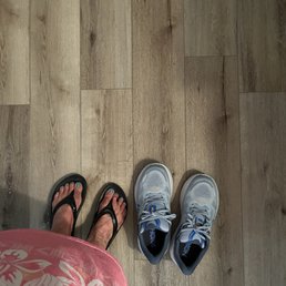 My shoes and my husband's shoes. My shoes and my husband's shoes.