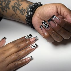 Lavish Nails Studio - Acrylic full set with a Halloween painted design