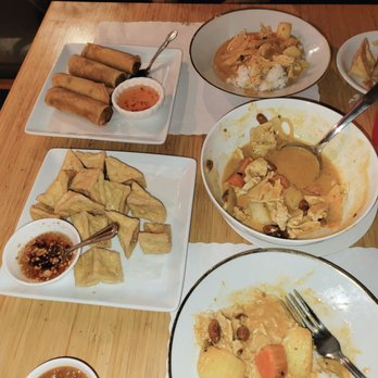 PDX Thai Dining - Mussaman Curry, spring rolls and fried tofu. - Thai Near Me - Portland, Oregon PDX Thai Dining - Mussaman Curry, spring rolls and fried tofu. - Thai Near Me - Portland, Oregon