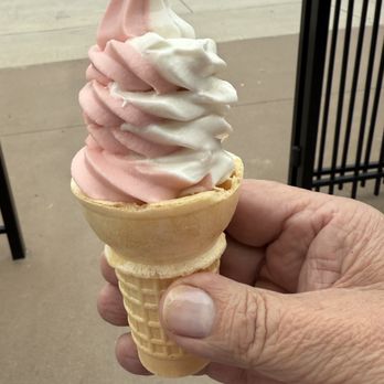 Route 66 Creamery - Strawberry & Vanilla Twist - Desserts Near Me - Hamel, Illinois Route 66 Creamery - Strawberry & Vanilla Twist - Desserts Near Me - Hamel, Illinois