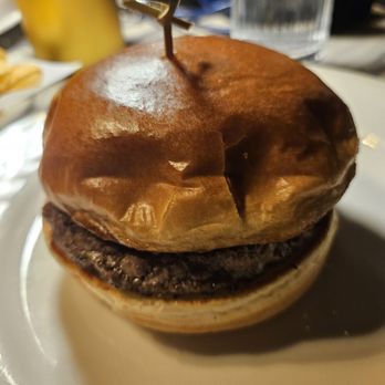 Good For A Few - Burger to order.  Mustard, onions and pickles. - Whiskey Bars Near Me - Oklahoma City, Oklahoma