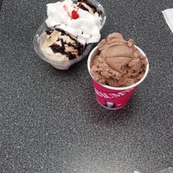 Braum's Ice Cream & Dairy Stores - Great and cheap ice cream. Double scoop, double scoop sundae, and a single scoop sundae total $ 7.01. Awesome.