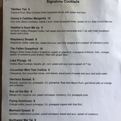 Donnie’s Bottoms Up - Drink menu
