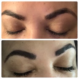 Natural length lashes and brow tent. Very natural for every day.
