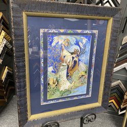 Holmes Custom Picture Framing - Indian vision with elaborate frame and mats.