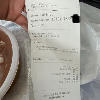Dominican Restaurant - WRONG ORDER RECEIPT - Dominican Near Me - Uniondale, New York Dominican Restaurant - WRONG ORDER RECEIPT - Dominican Near Me - Uniondale, New York