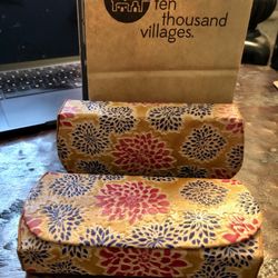 Ten Thousand Villages - Love the beautiful and lightweight glasses cases I get here.