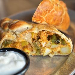 Cornish Pasty - Tikka masala $17. Good