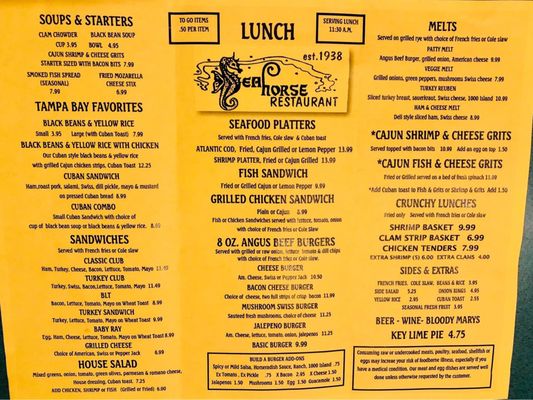Menu photo 5 Seahorse St. Pete Beach, FL