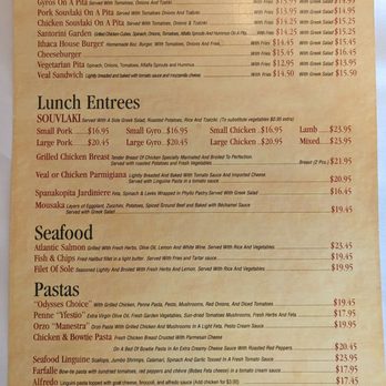 Ithaca Greek Mediterranean Restaurant - Lunch menu (August 14, 2023) - Mediterranean Near Me - Markham, Ontario