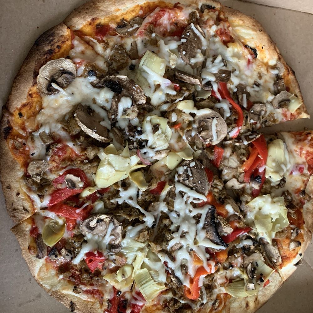 MOD Pizza - Dairy free cheese and plant based sausage with a bunch of veggies - Fast Food Near Me - San Jose, California MOD Pizza - Dairy free cheese and plant based sausage with a bunch of veggies - Fast Food Near Me - San Jose, California