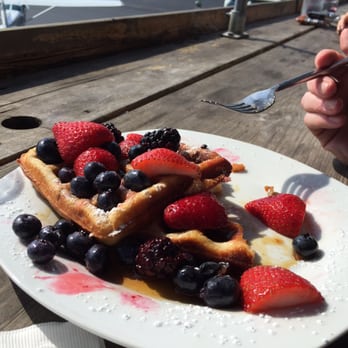 Hangar B Eatery - Pecan waffles with mixed berries - Breakfast & Brunch Near Me - Chatham, Massachusetts