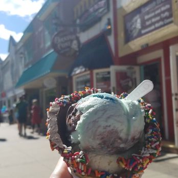 Danish Cone Factory - Half scoops of Wedding cake and bubblegum!! SO GOOD! - Ice Cream & Frozen Yogurt Near Me - Estes Park, Colorado Danish Cone Factory - Half scoops of Wedding cake and bubblegum!! SO GOOD! - Ice Cream & Frozen Yogurt Near Me - Estes Park, Colorado