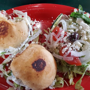 Brick Front Grill - The Gyro sliders special with Greek salad. - Mediterranean Near Me - Sedalia, Missouri Brick Front Grill - The Gyro sliders special with Greek salad. - Mediterranean Near Me - Sedalia, Missouri