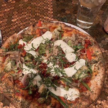 Forager Brewery - This is a gluten-free Farm Fresh pizza. Wood died. That' crust had air bubbles, was crispy and oh so good! - Breweries Near Me - Rochester, Minnesota