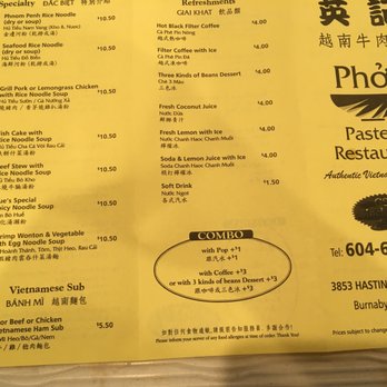 Pho Pasteur Restaurant - take out menu pt.1 - Vietnamese Near Me - Burnaby, British Columbia Pho Pasteur Restaurant - take out menu pt.1 - Vietnamese Near Me - Burnaby, British Columbia