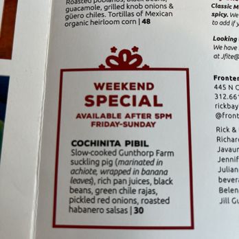 Frontera Grill - Menu - Mexican Near Me - Chicago, Illinois