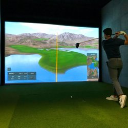 Play virtual golf on famous courses