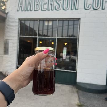 Amberson Coffee & Grocer - To go orders come in a reusable glass jar - Coffee & Tea Near Me - Indianapolis, Indiana