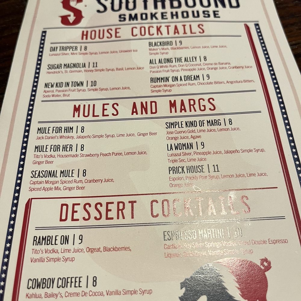 Southbound Smokehouse - Menu - Bars Near Me - Aiken, South Carolina Southbound Smokehouse - Menu - Bars Near Me - Aiken, South Carolina