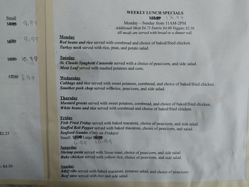 LORRAINE’S CAFE Updated June 2024 3125 St Claude Ave, New Orleans