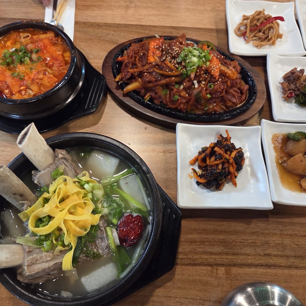 Yoritofu - soft tofu stew, pork bulgogi, galbitang (short rib soup), and rice cake dumpling soup - Korean Near Me - Torrance, California