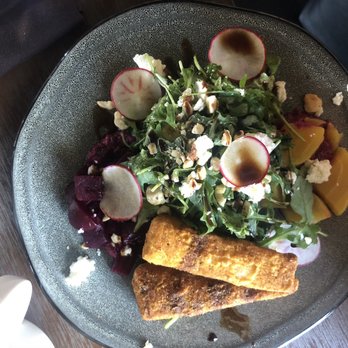 Root Down - Beet salad with fried tofu - New American Near Me - Denver, Colorado