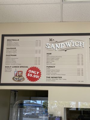 Menu photo 6 Mr Sandwich Irvine, CA
