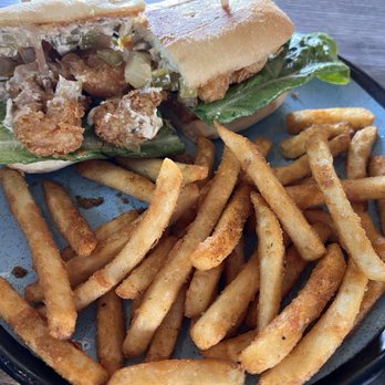 The Dive Oyster Bar - Shrimp poboy and delicious fries - Seafood Near Me - Temple City, California The Dive Oyster Bar - Shrimp poboy and delicious fries - Seafood Near Me - Temple City, California