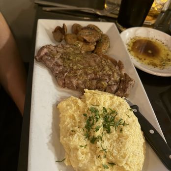 Cedro Scratch Italian & Wine Bar - NY Steak with potatoes and polenta - Italian Near Me - Austin, Texas