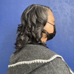 Silk press and curls