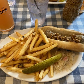 The Heidelberg - Bratwurst with Sauerkraut and Fries :) - German Near Me - Helen, Georgia The Heidelberg - Bratwurst with Sauerkraut and Fries :) - German Near Me - Helen, Georgia