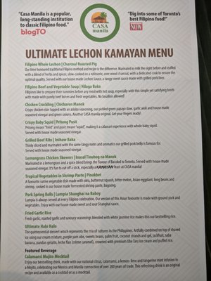 Menu photo 1 Casa Manila Toronto, ON