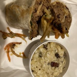Bahn Mi with Five Spice Pork. Small Side of Mac n' Cheese with housemade bacon.