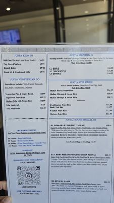 Menu photo 7 Justa Pho Unique & Authentic Sugar Land, TX