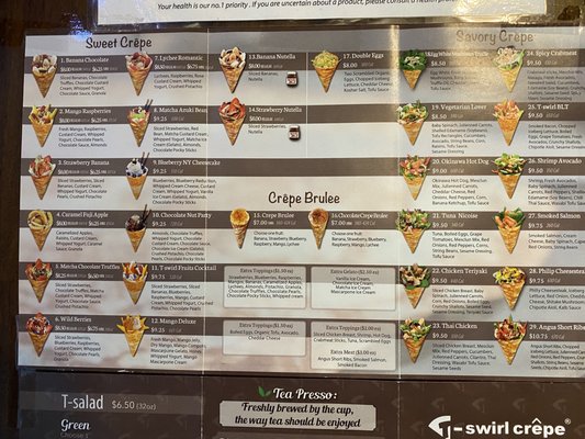 Menu photo 1 T-Swirl Crepe Flushing, NY Menu photo 1 T-Swirl Crepe Flushing, NY