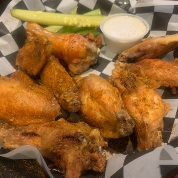 Knotty Pine - Old Bay Wings fried hard! Yummy! - Bars Near Me - Baltimore, Maryland