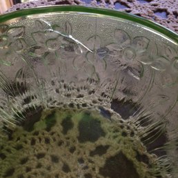 Over the years i've purchased several items. Unfortunately this time after i got home with this vaseline bowl, this crack was discovered. Over the years i've purchased several items. Unfortunately this time after i got home with this vaseline bowl, this crack was discovered.
